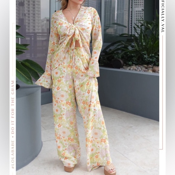 Miss Lola Floral Yellow Jumpsuit - Picture 2 of 11